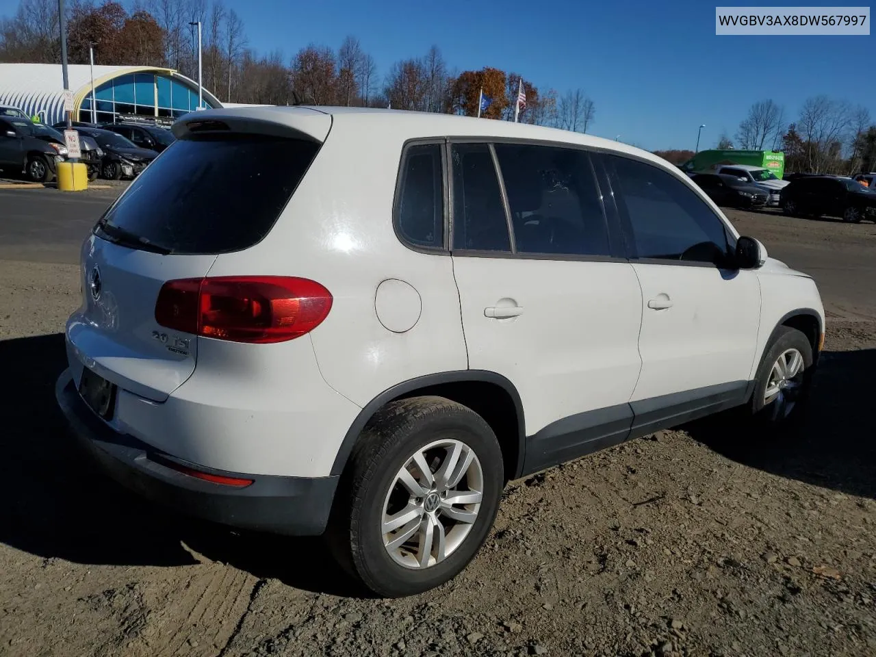 2013 Volkswagen Tiguan S VIN: WVGBV3AX8DW567997 Lot: 79901834