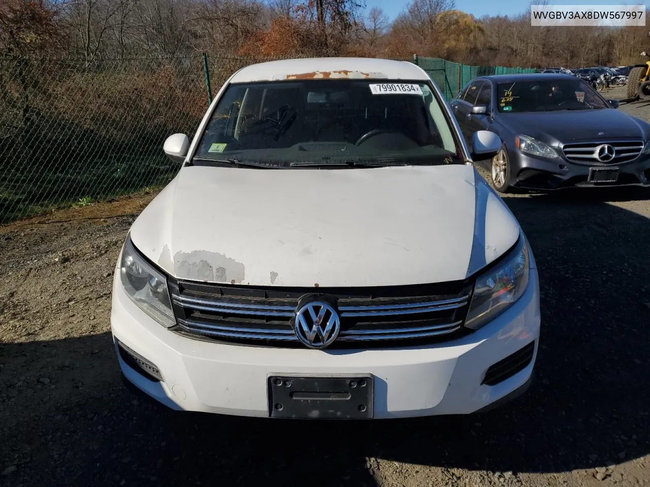 2013 Volkswagen Tiguan S VIN: WVGBV3AX8DW567997 Lot: 79901834