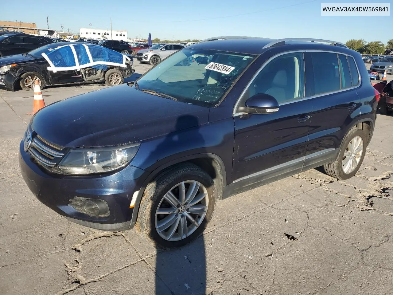 2013 Volkswagen Tiguan S VIN: WVGAV3AX4DW569841 Lot: 80842894