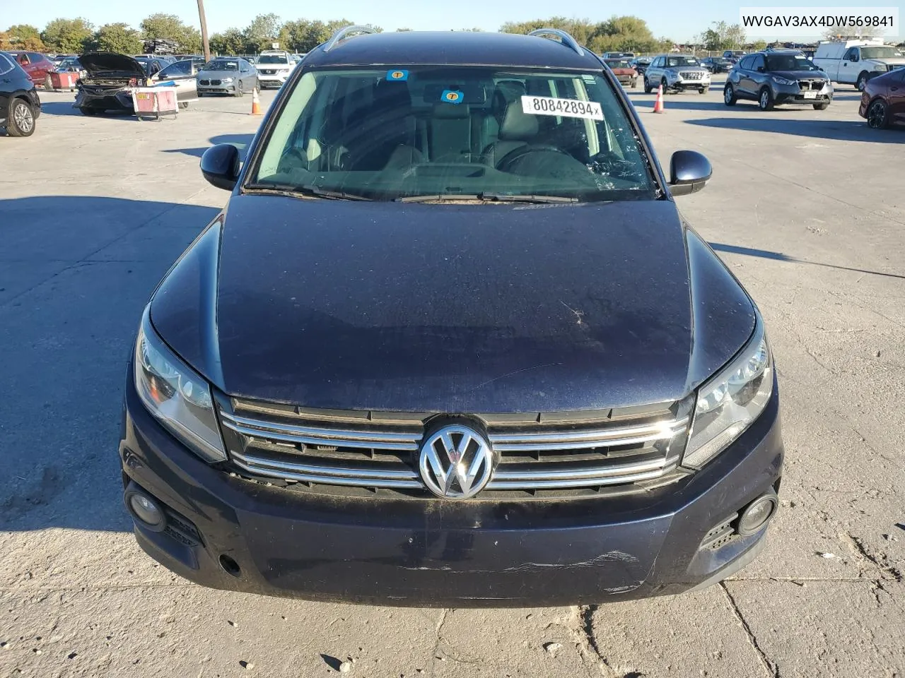 2013 Volkswagen Tiguan S VIN: WVGAV3AX4DW569841 Lot: 80842894