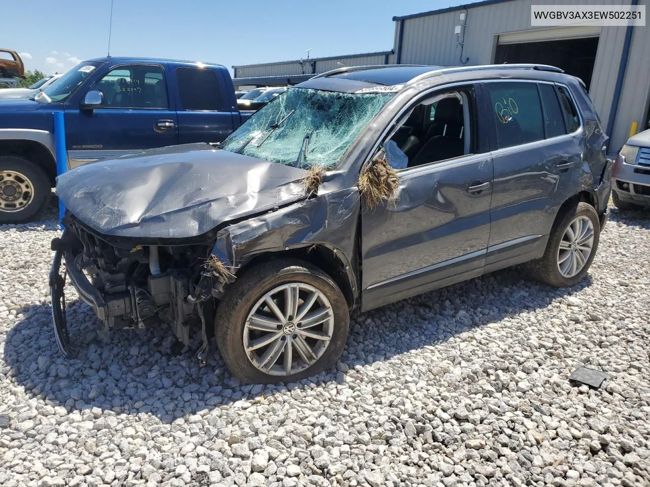 2014 Volkswagen Tiguan S VIN: WVGBV3AX3EW502251 Lot: 57693304