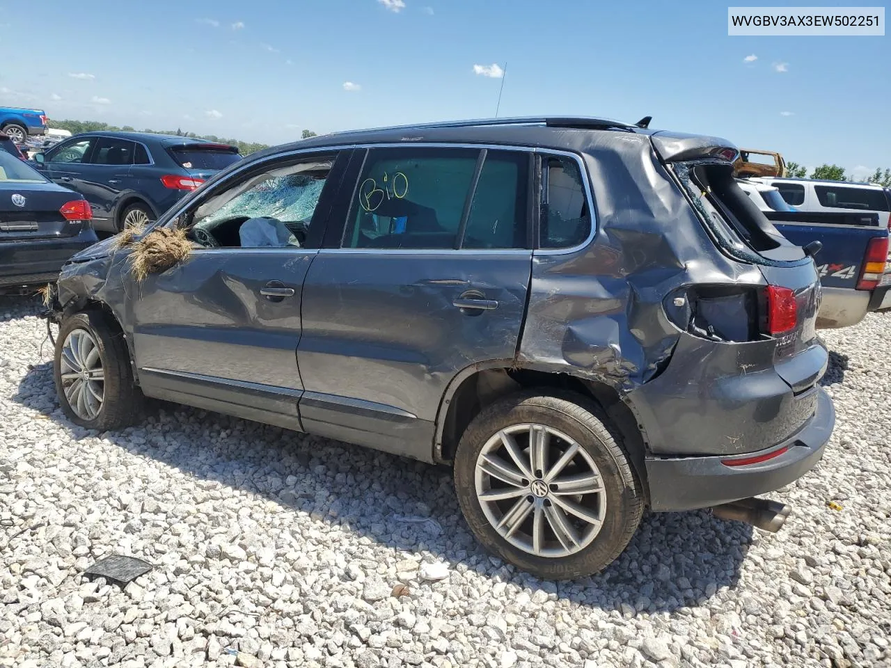 2014 Volkswagen Tiguan S VIN: WVGBV3AX3EW502251 Lot: 57693304