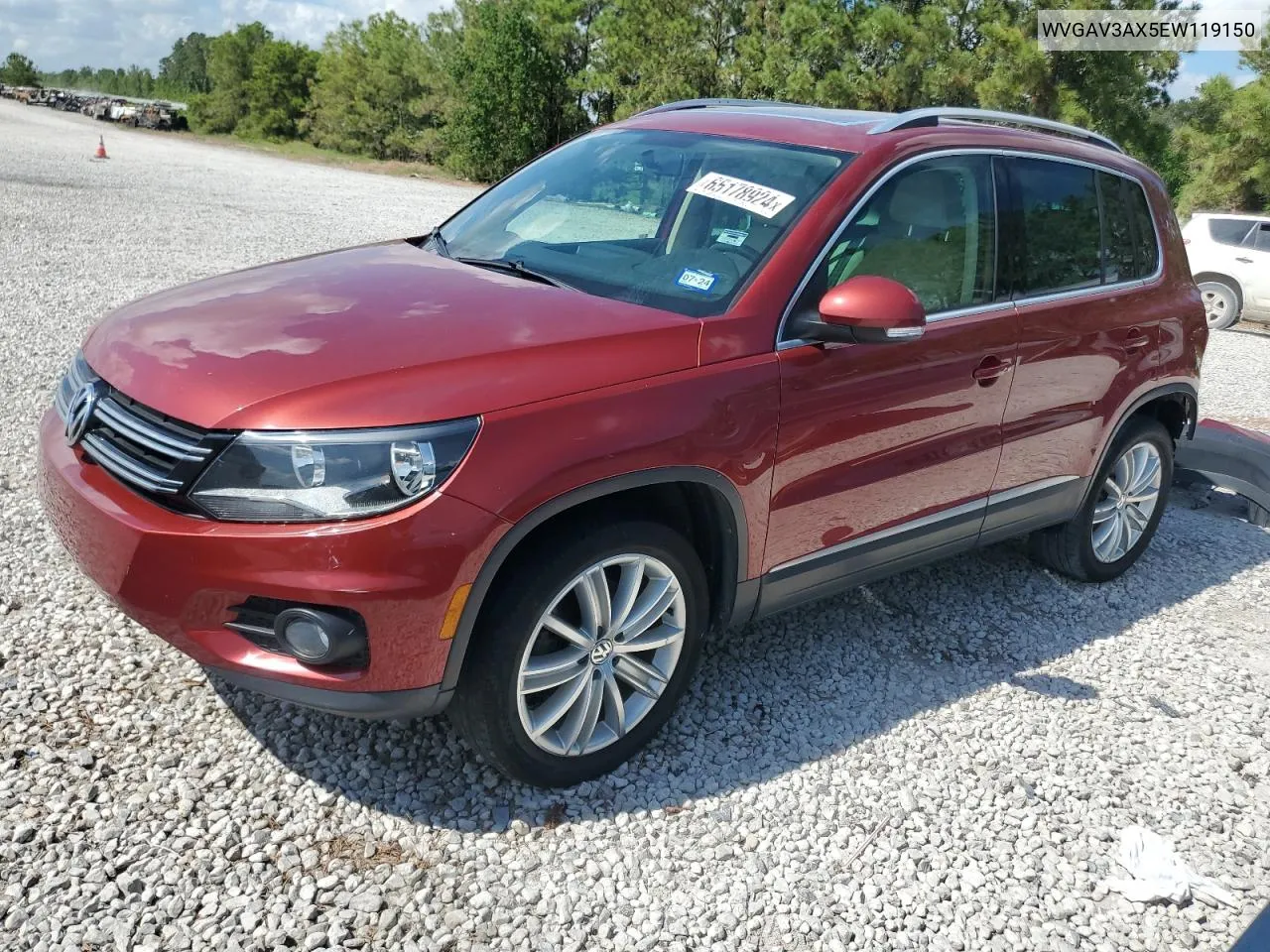 2014 Volkswagen Tiguan S VIN: WVGAV3AX5EW119150 Lot: 65178924