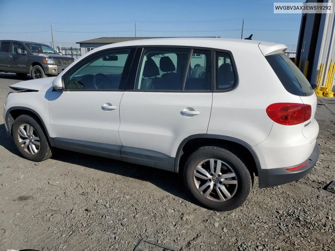 2014 Volkswagen Tiguan S VIN: WVGBV3AX3EW519292 Lot: 69805204