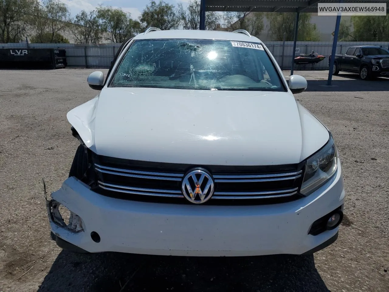 2014 Volkswagen Tiguan S VIN: WVGAV3AX0EW565948 Lot: 70836174