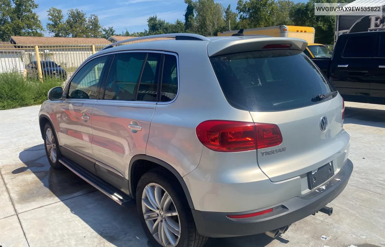 2014 Volkswagen Tiguan S VIN: WVGBV3AX9EW535822 Lot: 72744114