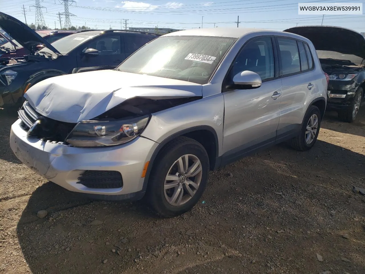 2014 Volkswagen Tiguan S VIN: WVGBV3AX8EW539991 Lot: 73997034