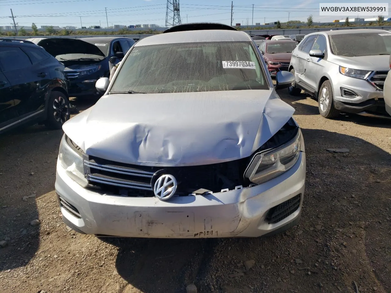 2014 Volkswagen Tiguan S VIN: WVGBV3AX8EW539991 Lot: 73997034