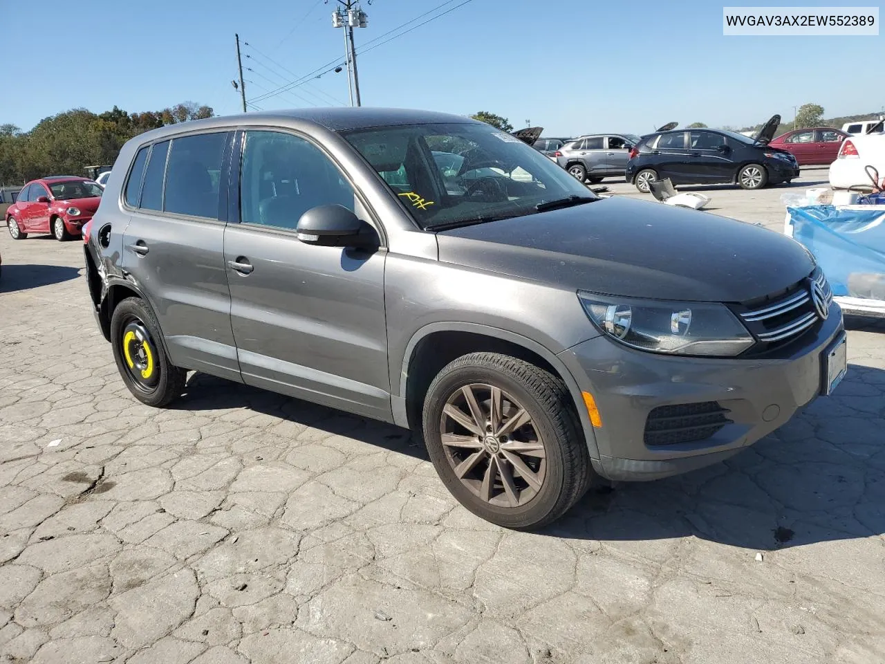 2014 Volkswagen Tiguan S VIN: WVGAV3AX2EW552389 Lot: 74728734