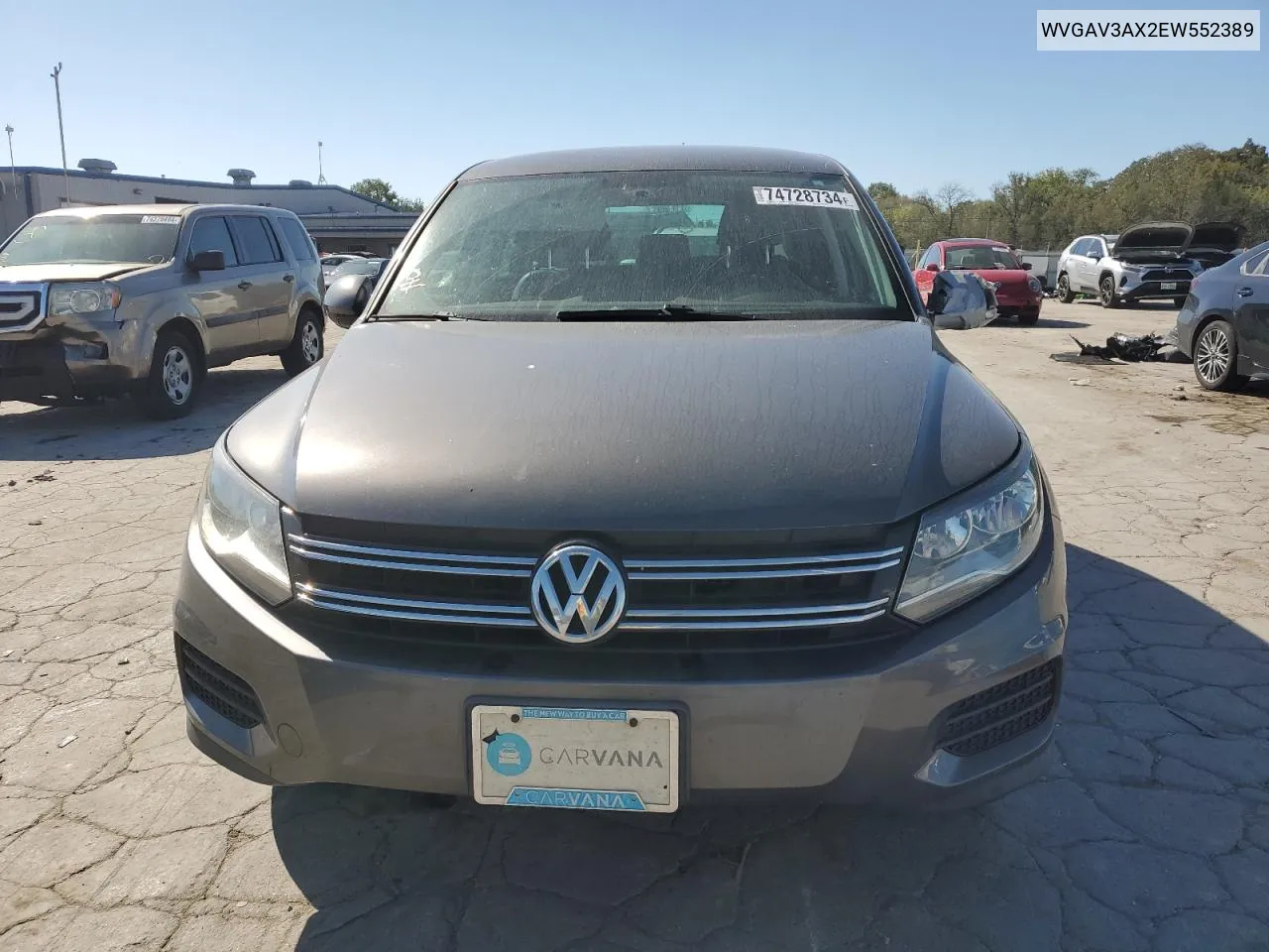 2014 Volkswagen Tiguan S VIN: WVGAV3AX2EW552389 Lot: 74728734