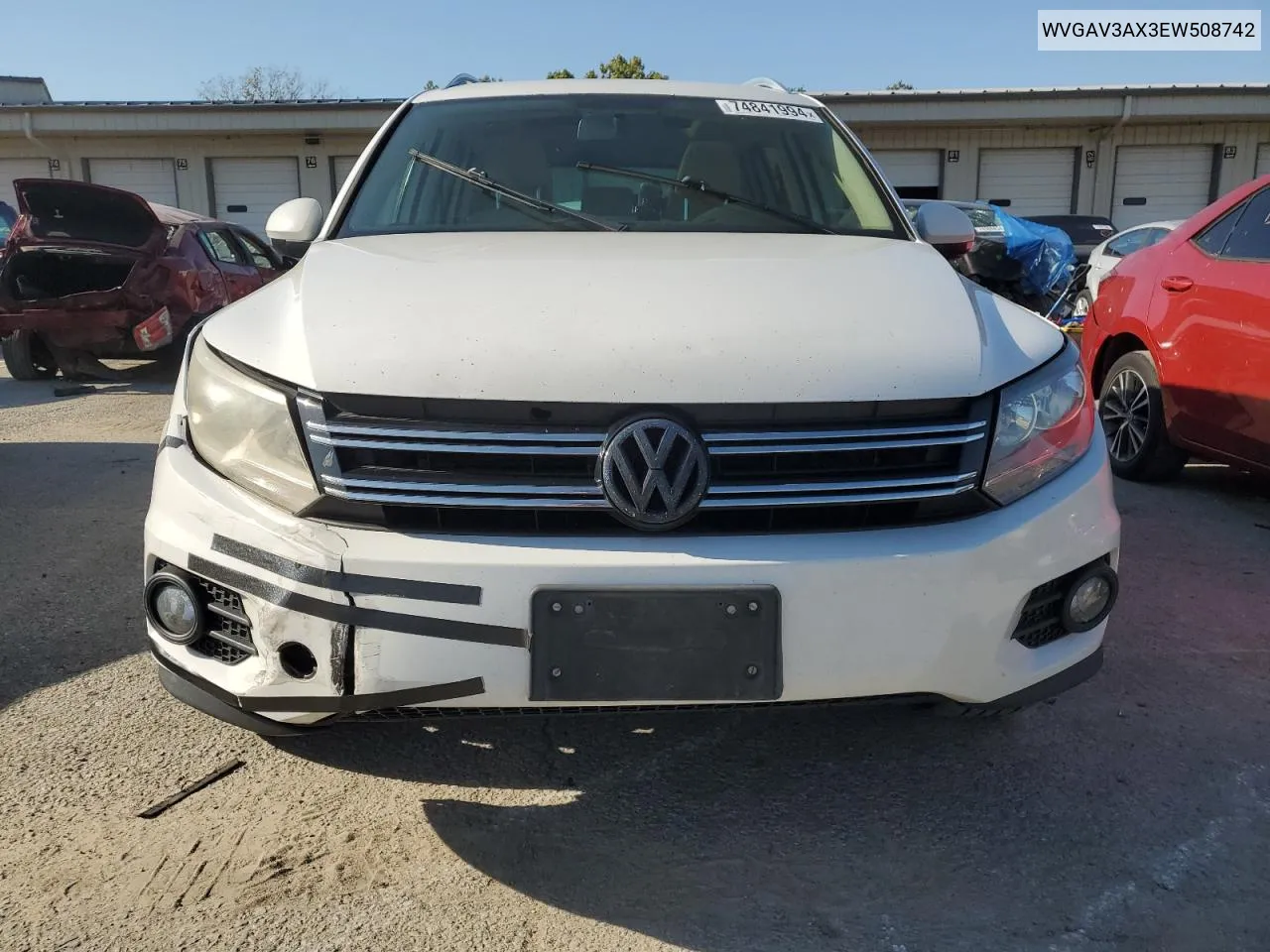 2014 Volkswagen Tiguan S VIN: WVGAV3AX3EW508742 Lot: 74841994