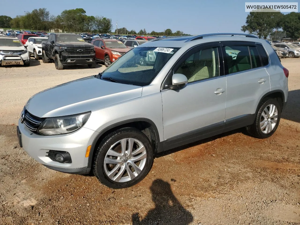 2014 Volkswagen Tiguan S VIN: WVGBV3AX1EW505472 Lot: 74996724