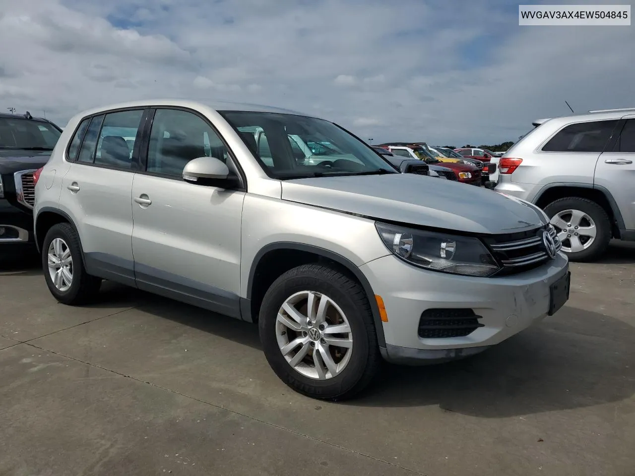 2014 Volkswagen Tiguan S VIN: WVGAV3AX4EW504845 Lot: 75076124