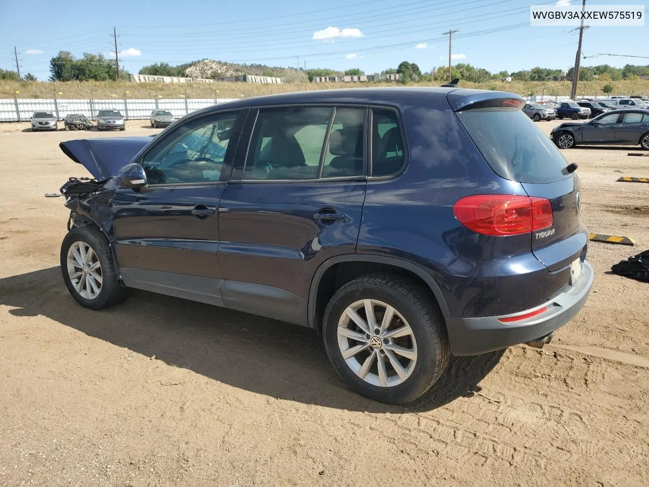 2014 Volkswagen Tiguan S VIN: WVGBV3AXXEW575519 Lot: 75292324