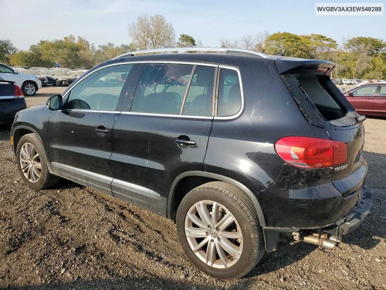 2014 Volkswagen Tiguan S VIN: WVGBV3AX3EW548288 Lot: 75627344