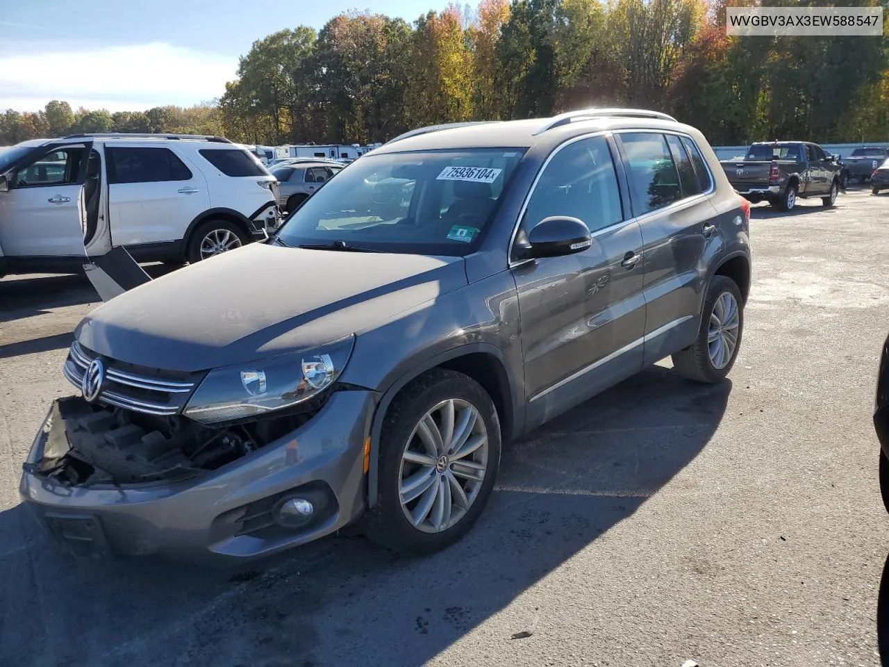 2014 Volkswagen Tiguan S VIN: WVGBV3AX3EW588547 Lot: 75936104