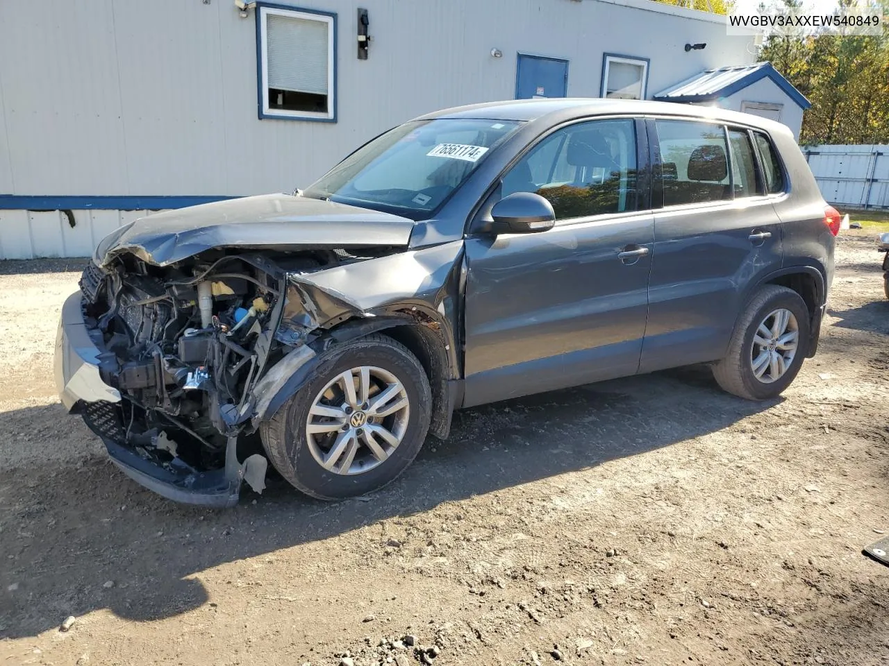 2014 Volkswagen Tiguan S VIN: WVGBV3AXXEW540849 Lot: 76561174