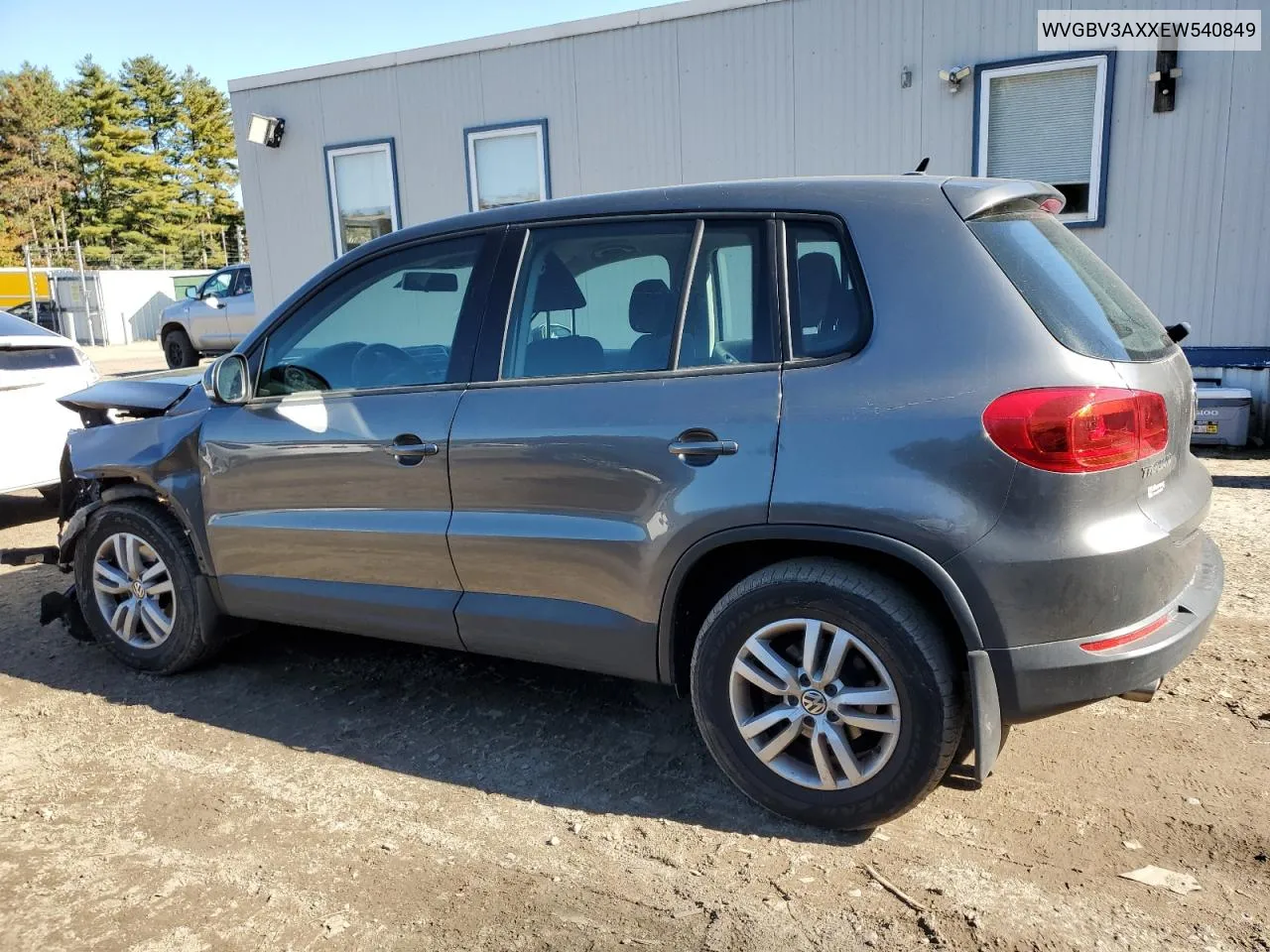 2014 Volkswagen Tiguan S VIN: WVGBV3AXXEW540849 Lot: 76561174