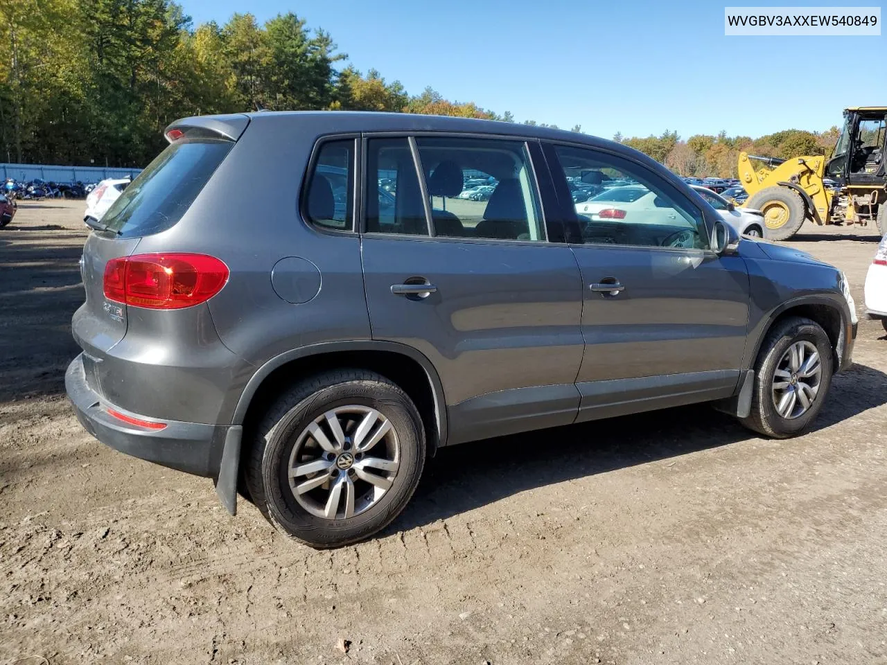 2014 Volkswagen Tiguan S VIN: WVGBV3AXXEW540849 Lot: 76561174