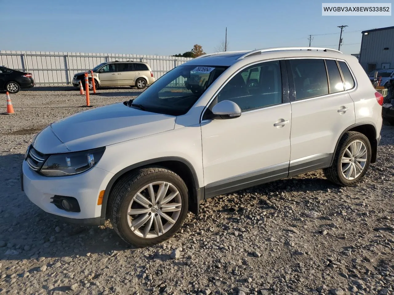 2014 Volkswagen Tiguan S VIN: WVGBV3AX8EW533852 Lot: 76826954