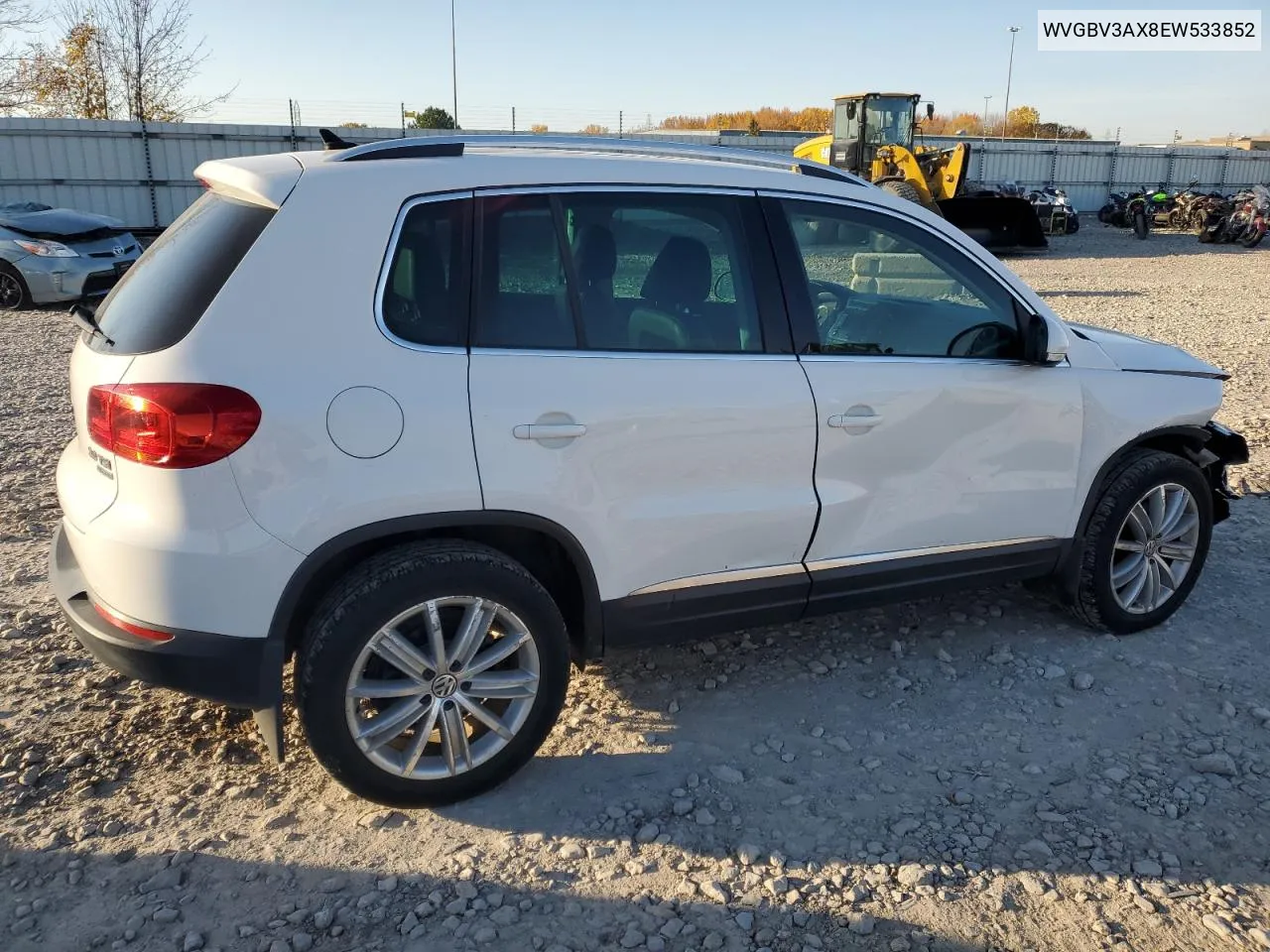 2014 Volkswagen Tiguan S VIN: WVGBV3AX8EW533852 Lot: 76826954