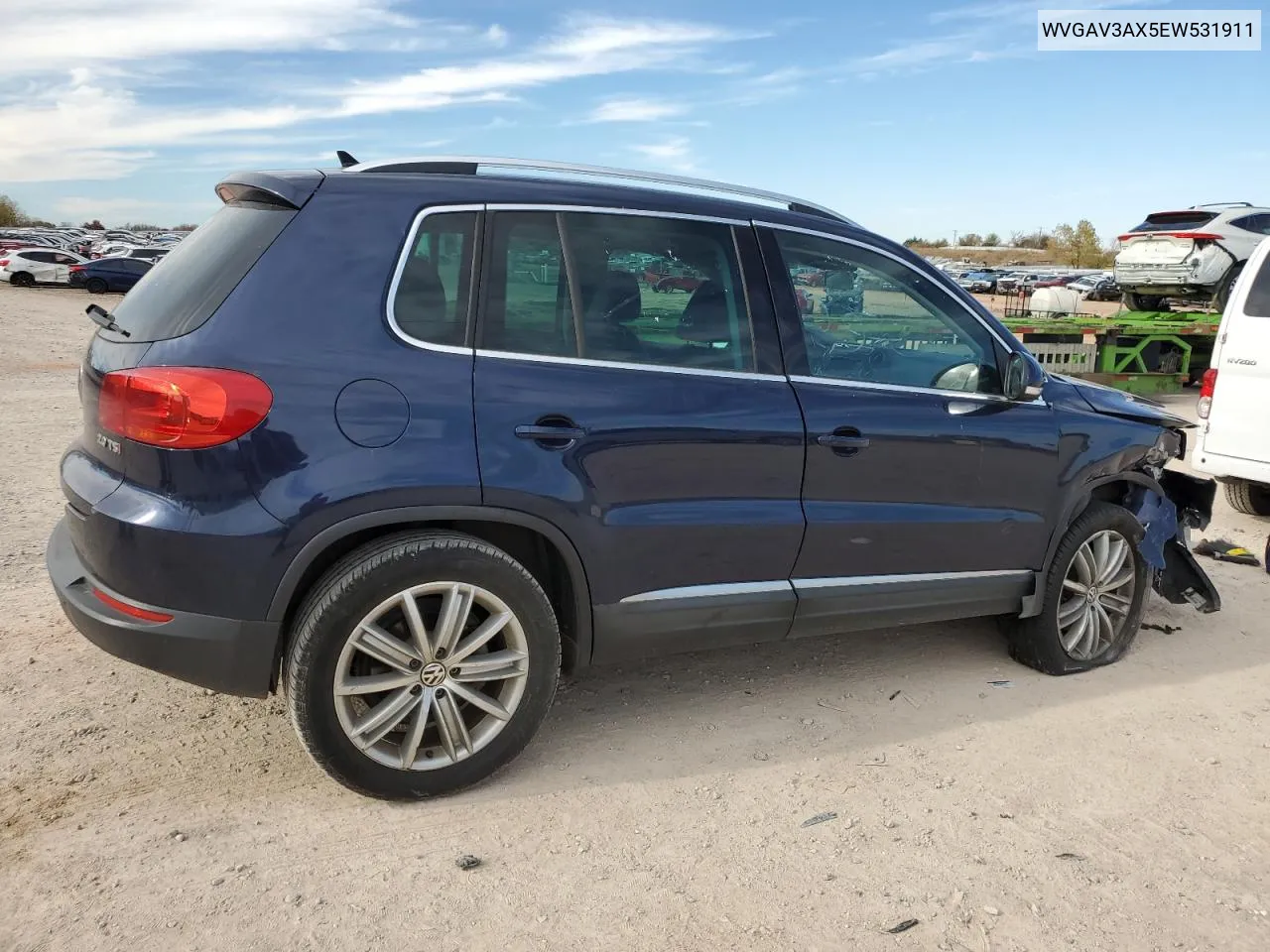 2014 Volkswagen Tiguan S VIN: WVGAV3AX5EW531911 Lot: 77600603