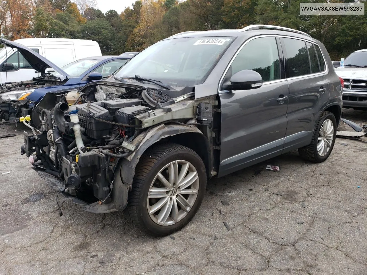 2014 Volkswagen Tiguan S VIN: WVGAV3AX8EW593237 Lot: 78698954