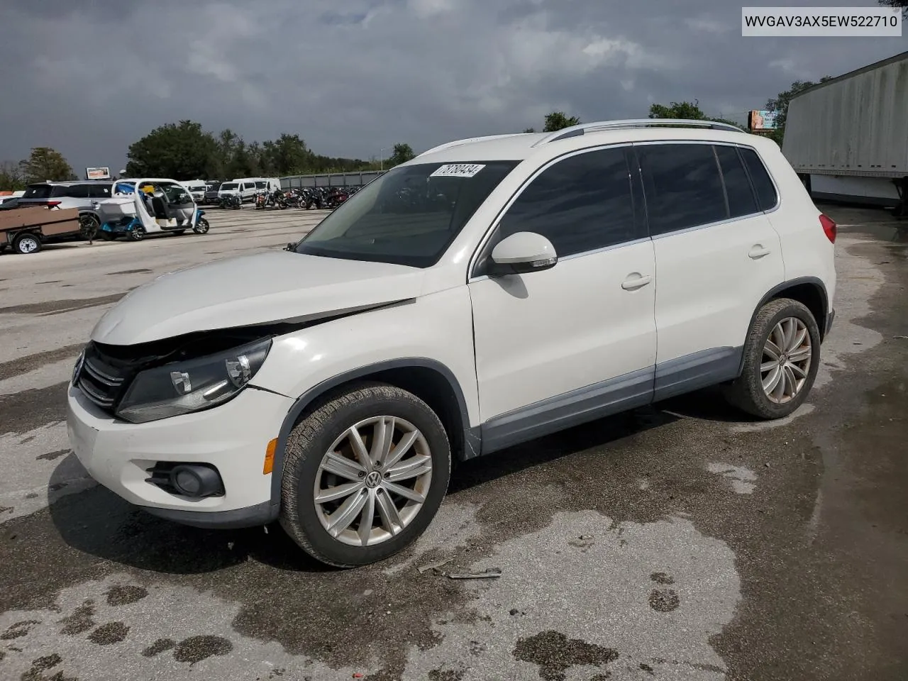 2014 Volkswagen Tiguan S VIN: WVGAV3AX5EW522710 Lot: 78780434