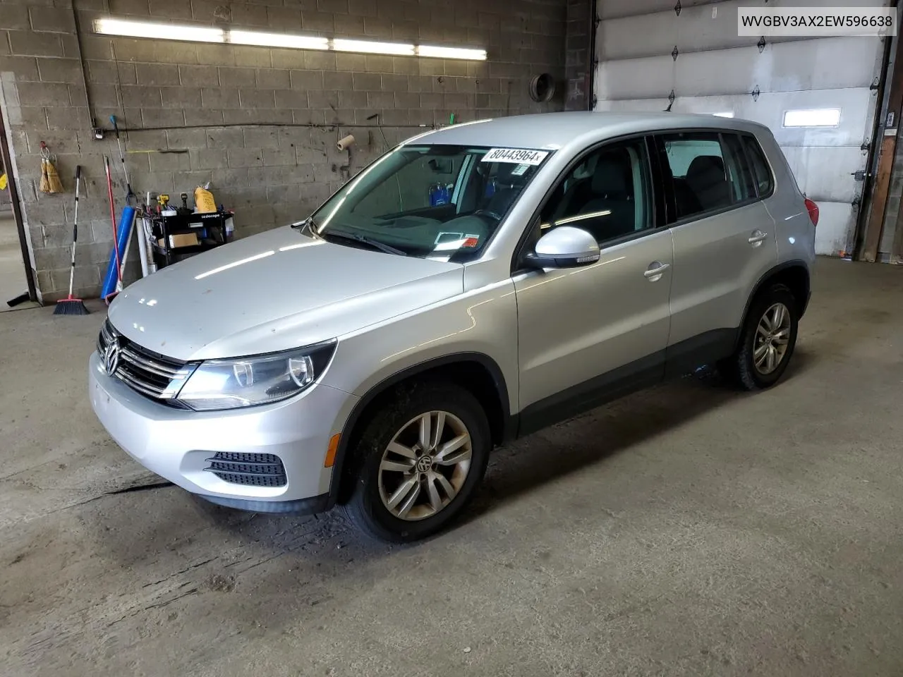 2014 Volkswagen Tiguan S VIN: WVGBV3AX2EW596638 Lot: 80443964