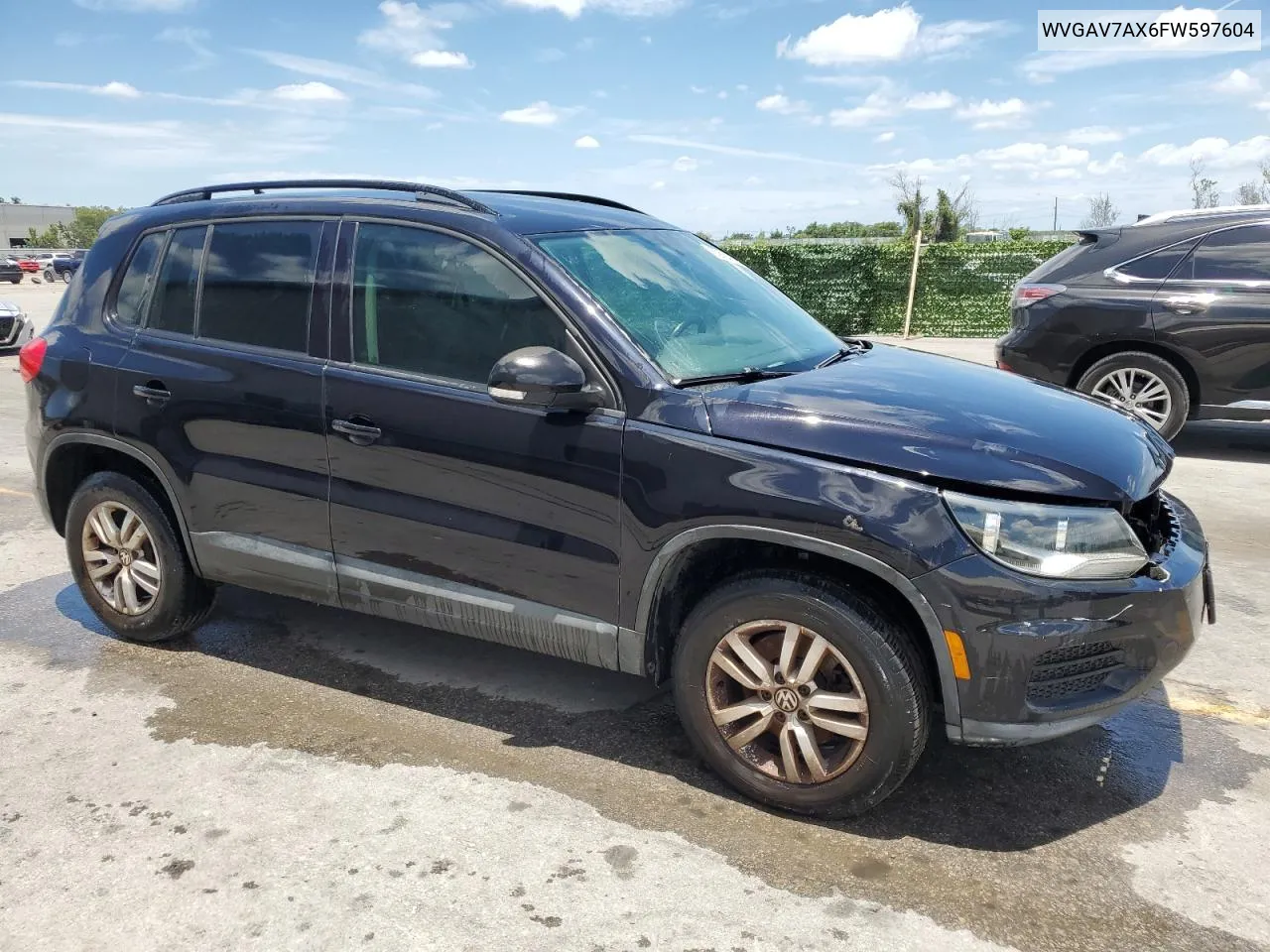 2015 Volkswagen Tiguan S VIN: WVGAV7AX6FW597604 Lot: 53894704