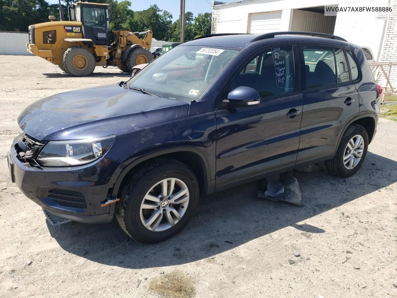 2015 Volkswagen Tiguan S VIN: WVGAV7AX8FW588886 Lot: 59732054