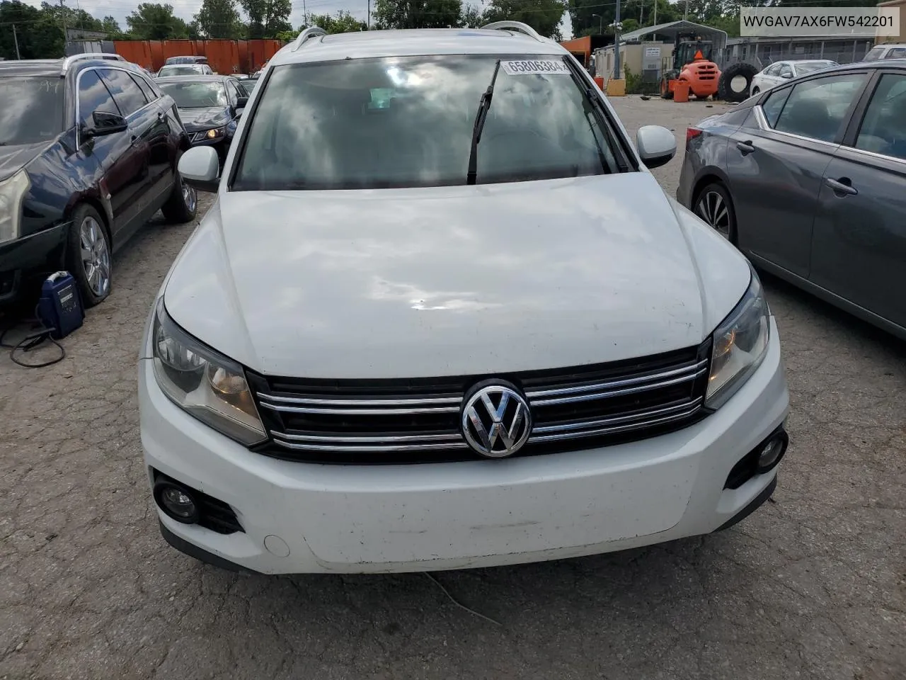 2015 Volkswagen Tiguan S VIN: WVGAV7AX6FW542201 Lot: 65806384