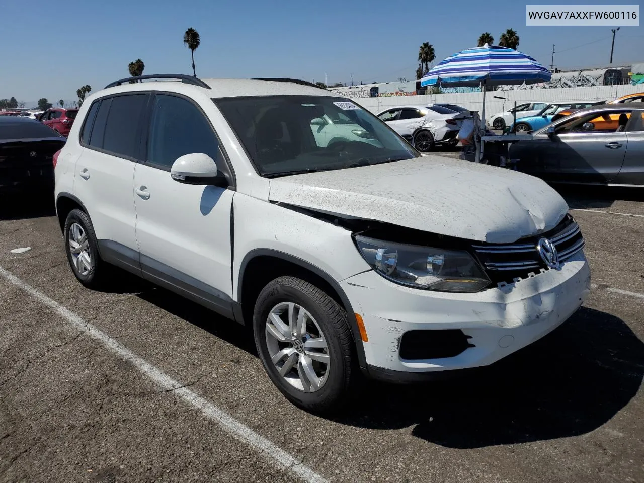 2015 Volkswagen Tiguan S VIN: WVGAV7AXXFW600116 Lot: 69124064