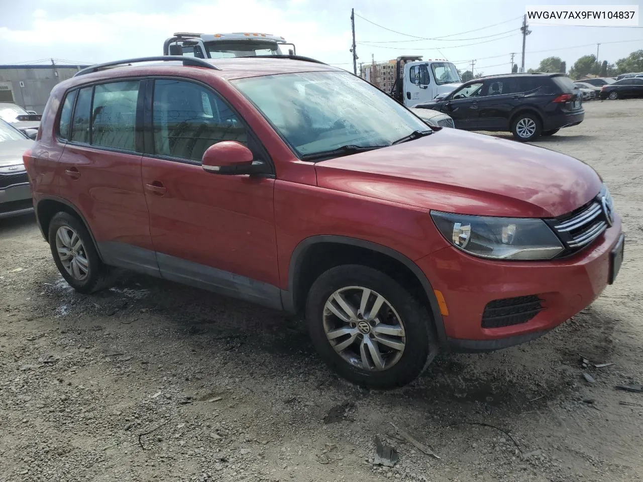 2015 Volkswagen Tiguan S VIN: WVGAV7AX9FW104837 Lot: 71494934