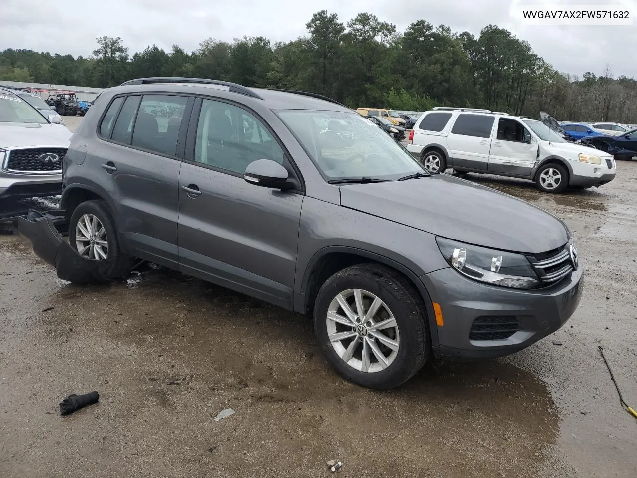 2015 Volkswagen Tiguan S VIN: WVGAV7AX2FW571632 Lot: 72981404