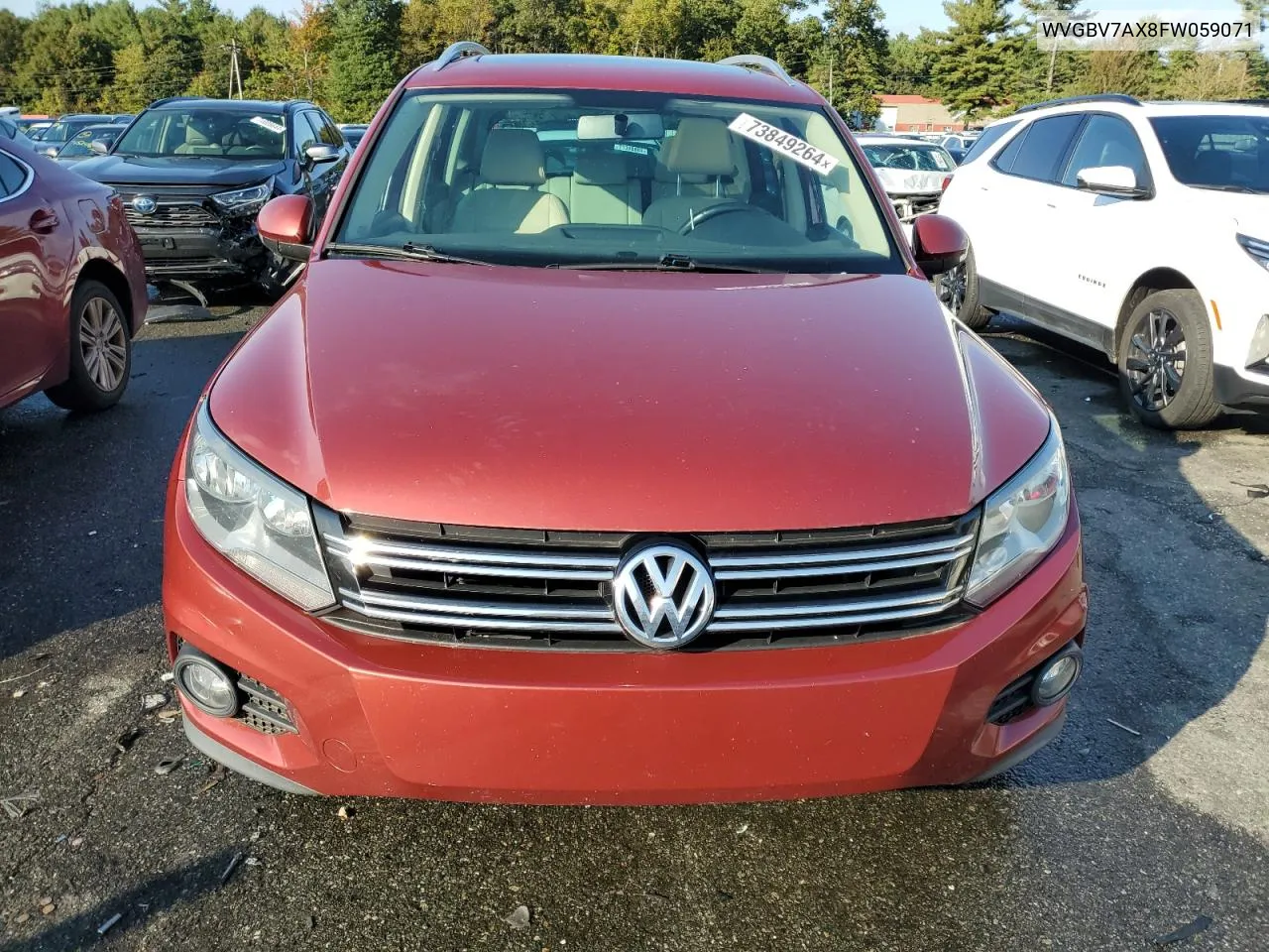 2015 Volkswagen Tiguan S VIN: WVGBV7AX8FW059071 Lot: 73849264