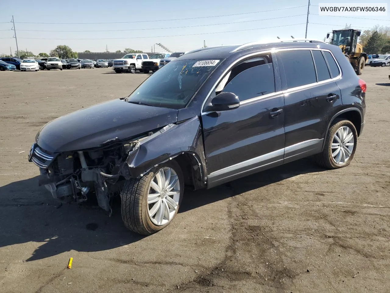 2015 Volkswagen Tiguan S VIN: WVGBV7AX0FW506346 Lot: 74106654