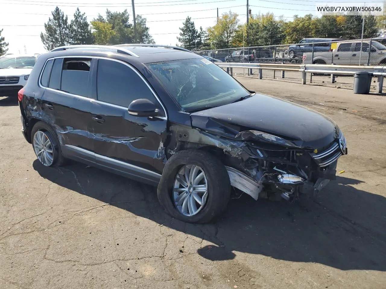 2015 Volkswagen Tiguan S VIN: WVGBV7AX0FW506346 Lot: 74106654