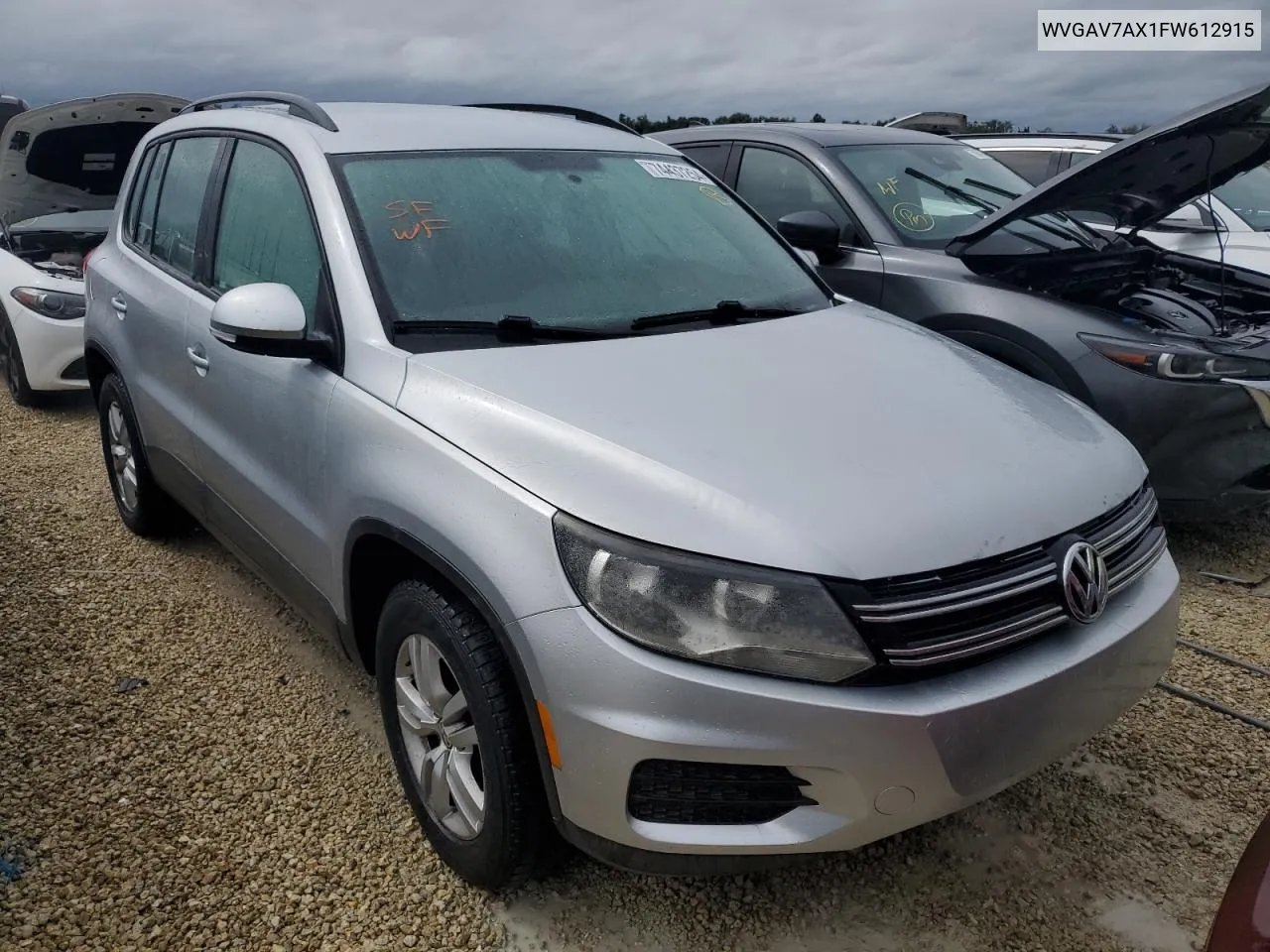 2015 Volkswagen Tiguan S VIN: WVGAV7AX1FW612915 Lot: 74437254