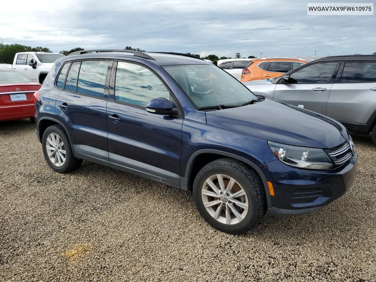 2015 Volkswagen Tiguan S VIN: WVGAV7AX9FW610975 Lot: 74476984