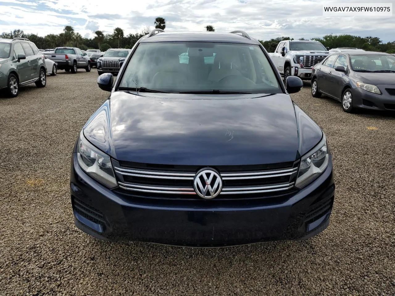 2015 Volkswagen Tiguan S VIN: WVGAV7AX9FW610975 Lot: 74476984