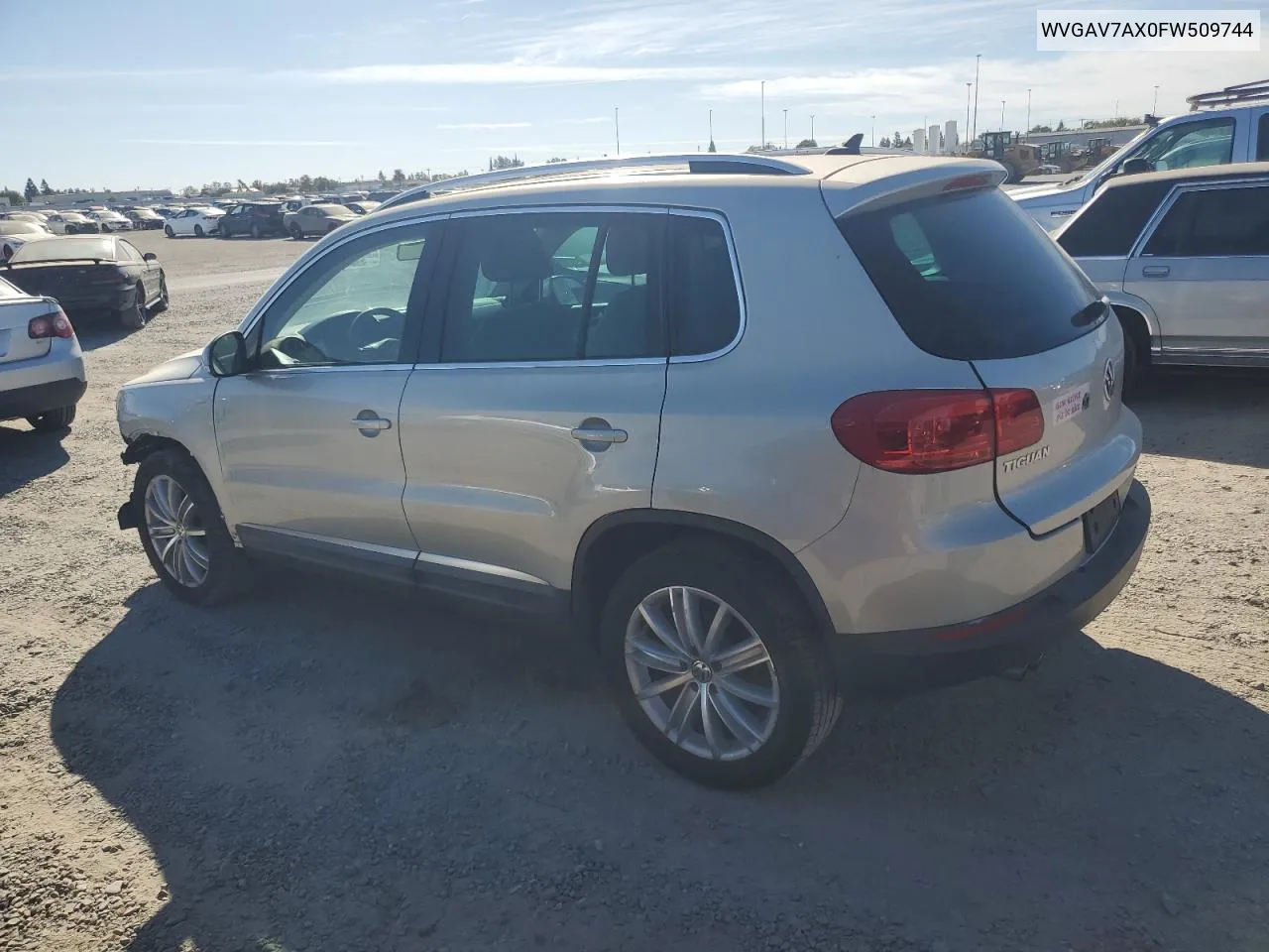 2015 Volkswagen Tiguan S VIN: WVGAV7AX0FW509744 Lot: 74616524