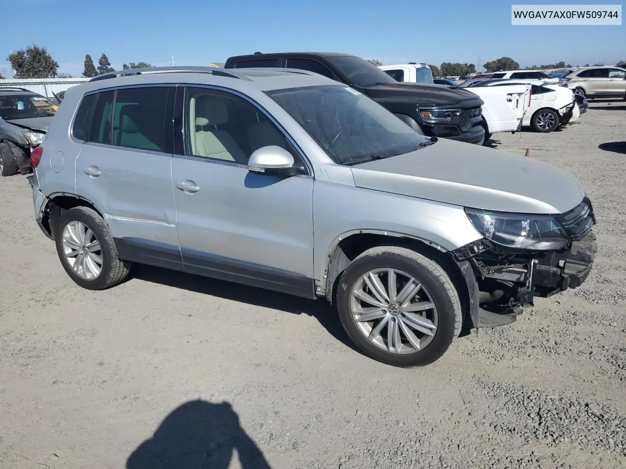 2015 Volkswagen Tiguan S VIN: WVGAV7AX0FW509744 Lot: 74616524