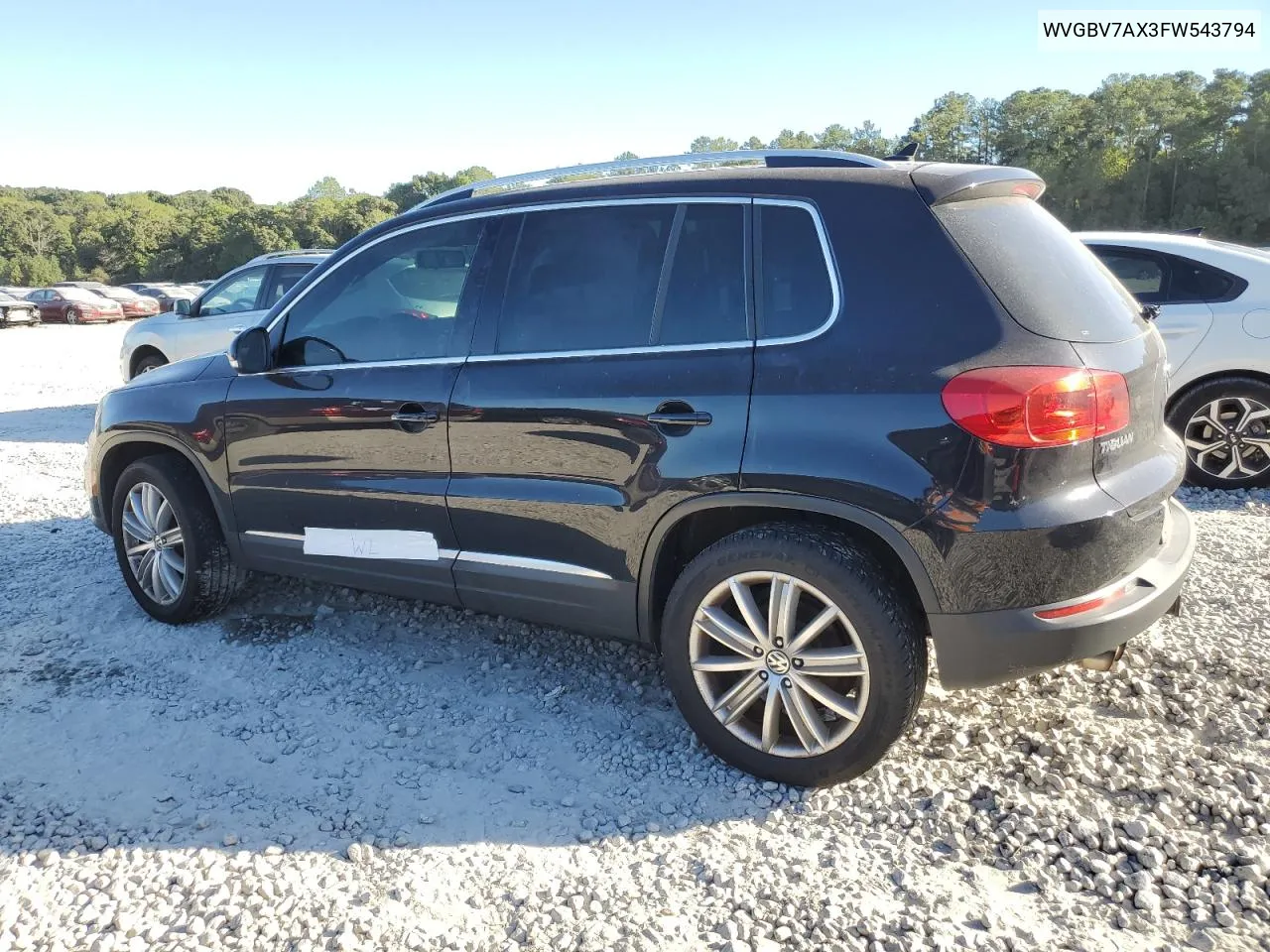 2015 Volkswagen Tiguan S VIN: WVGBV7AX3FW543794 Lot: 74704444