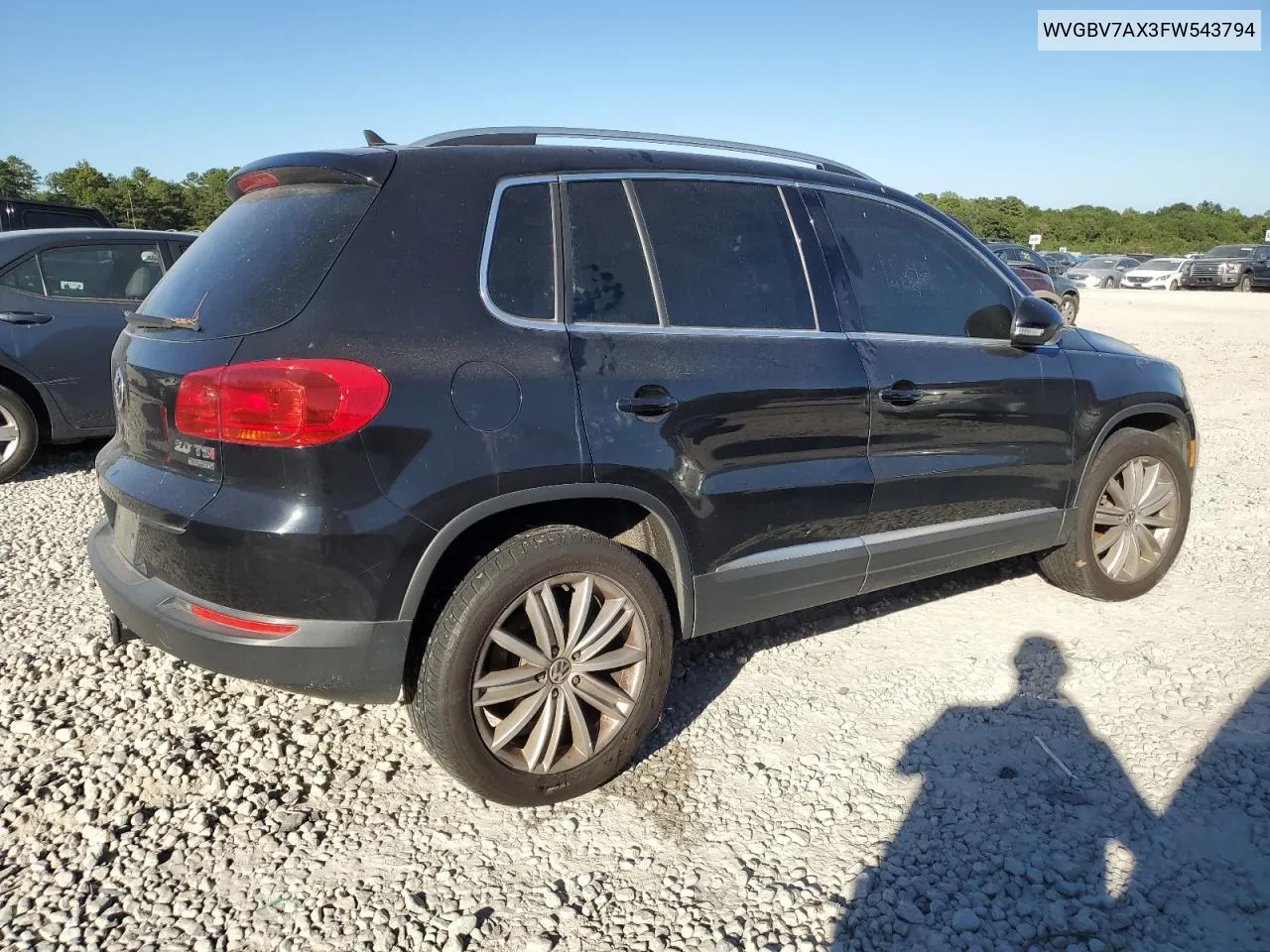 2015 Volkswagen Tiguan S VIN: WVGBV7AX3FW543794 Lot: 74704444