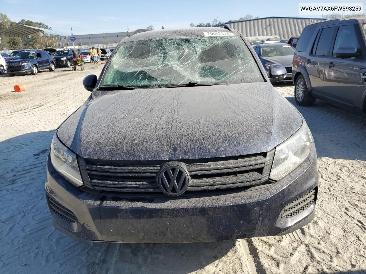 2015 Volkswagen Tiguan S VIN: WVGAV7AX6FW593259 Lot: 75603324