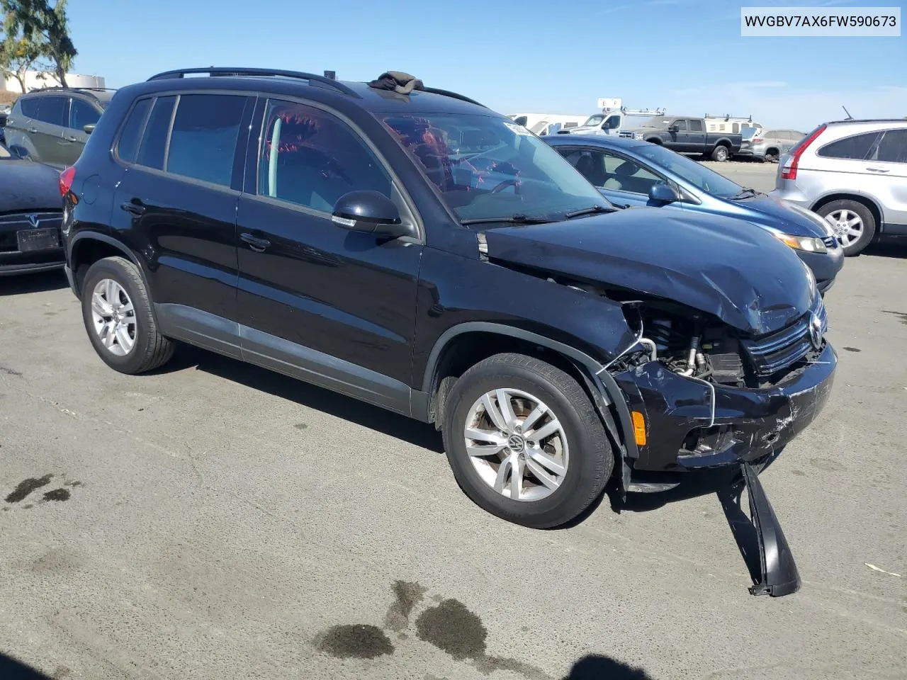 2015 Volkswagen Tiguan S VIN: WVGBV7AX6FW590673 Lot: 75935354