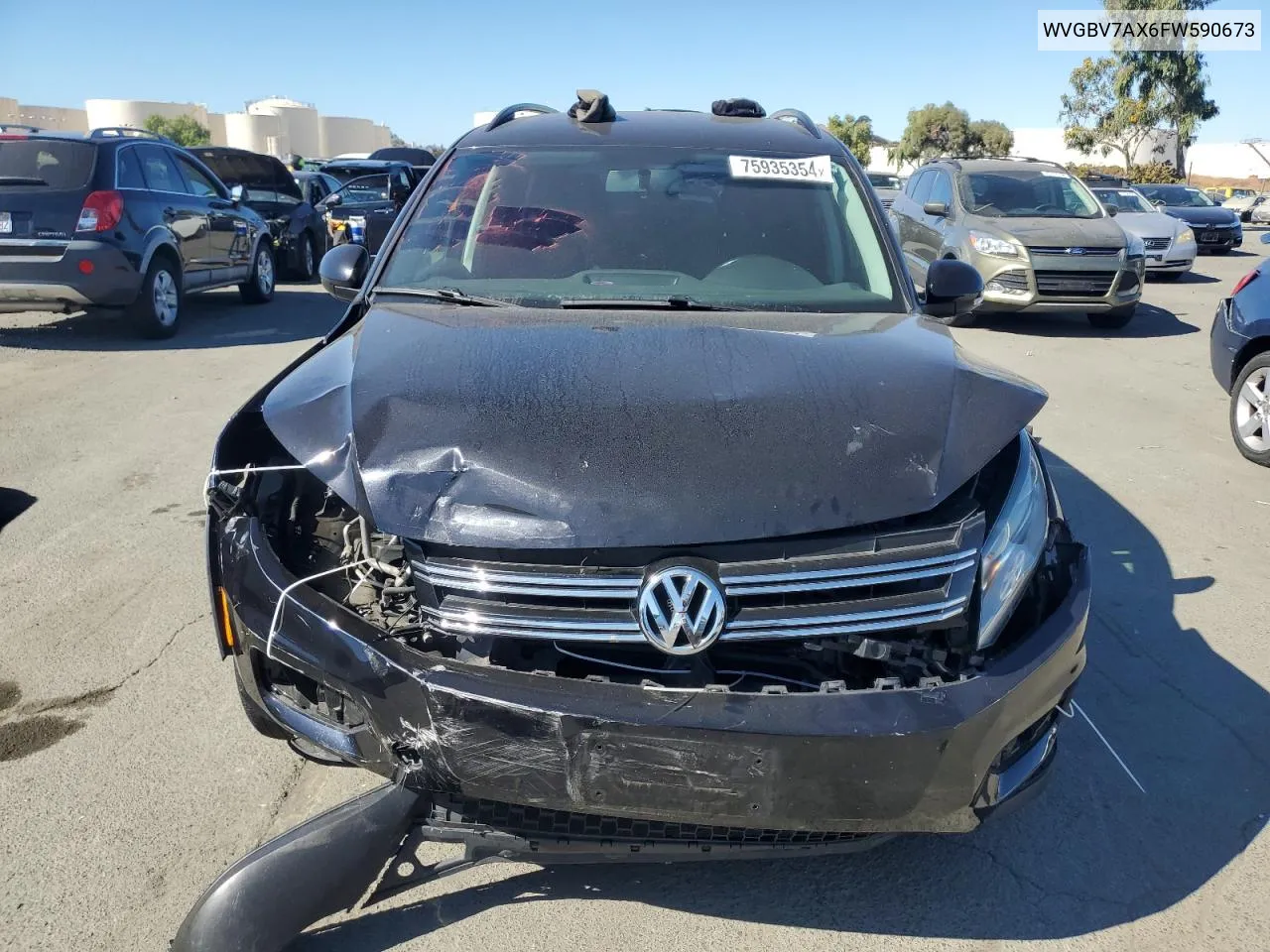 2015 Volkswagen Tiguan S VIN: WVGBV7AX6FW590673 Lot: 75935354