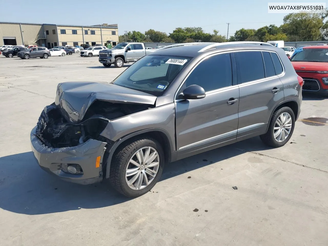 2015 Volkswagen Tiguan S VIN: WVGAV7AX8FW551031 Lot: 76008144