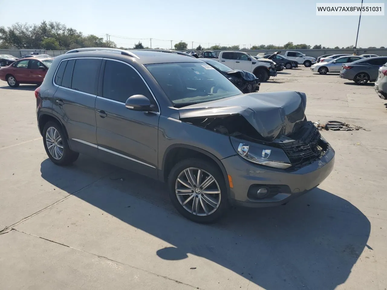 2015 Volkswagen Tiguan S VIN: WVGAV7AX8FW551031 Lot: 76008144